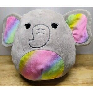 Original Squishmallows 8" Mila Elephant Plush Gray Rainbow Stuffed Animal